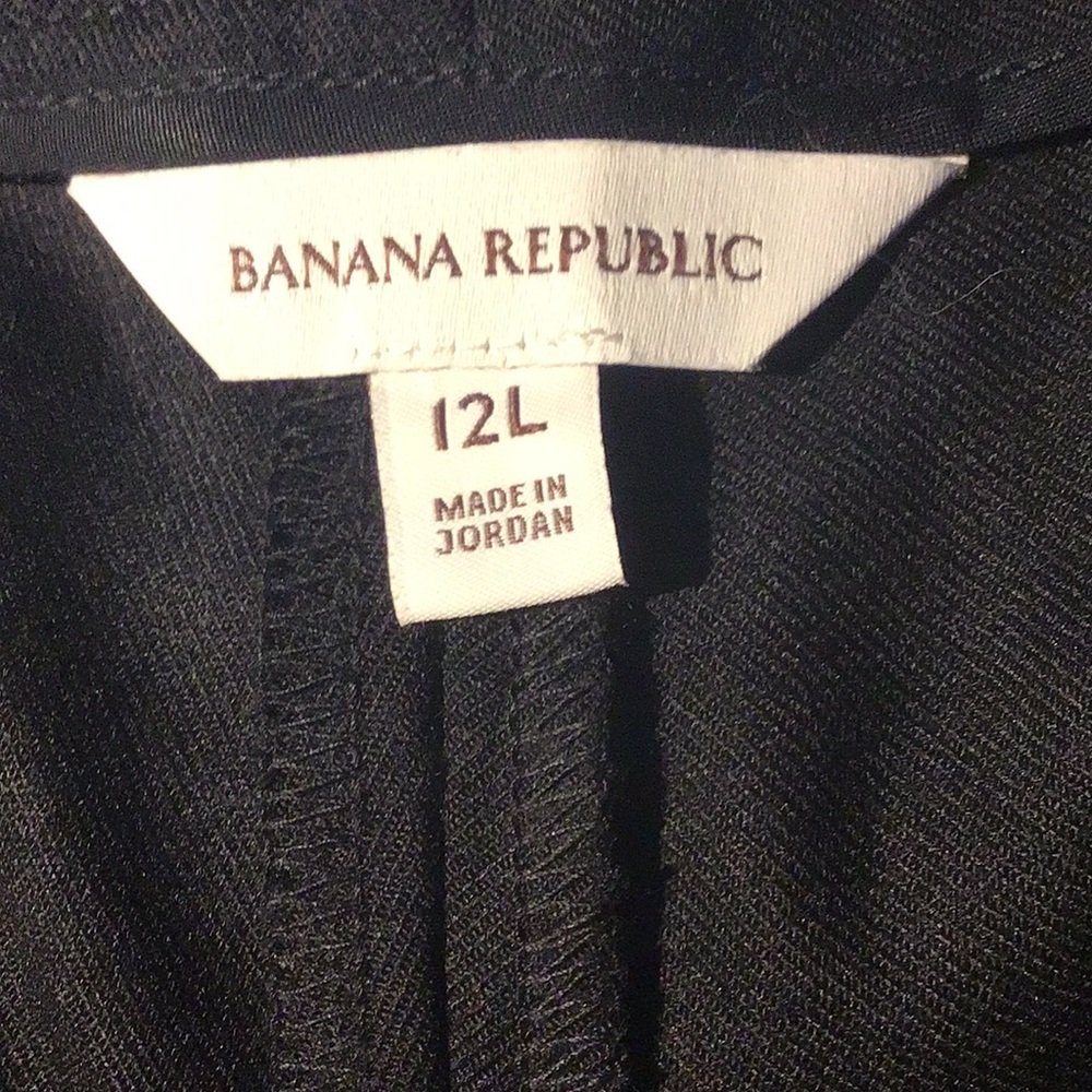 BANANA REPUBLIC HIGH-RISE WOOL BLEND ANKLE PANT, NWT, Black, Size 12 Long